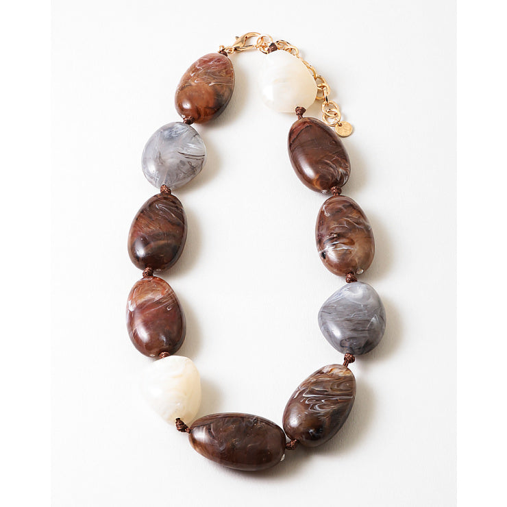 Brown & Grey Stone Necklace