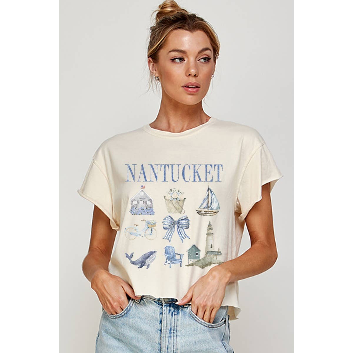 NANTUCKET VINTAGE GRAPHIC CROP TOP