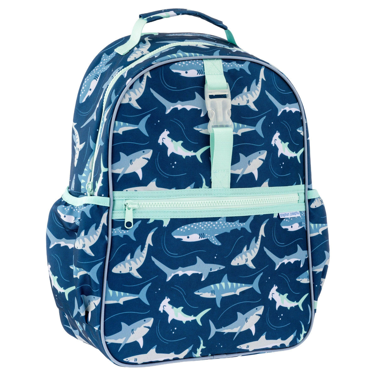 Classic All Over Print Backpacks: Navy Shark