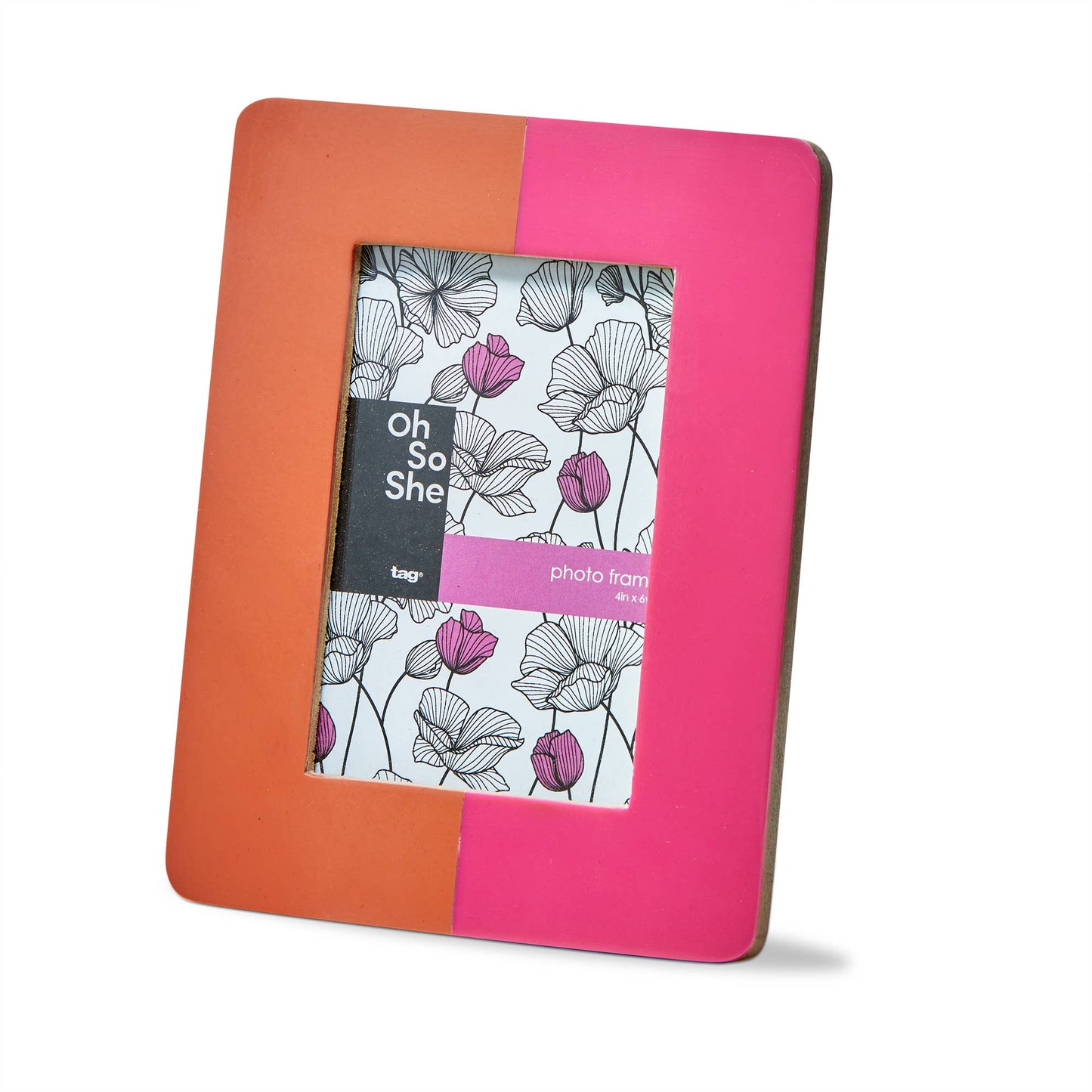 Color Block Photo Frame 4X6 Orange Multi Resin Everyday