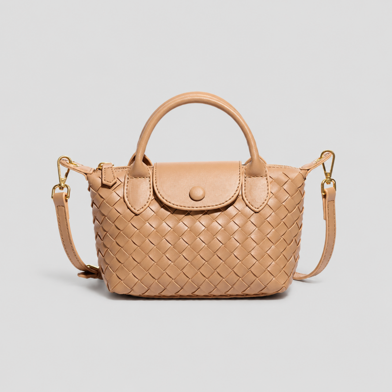 Woven Crossbody Bag: Nude / One Size