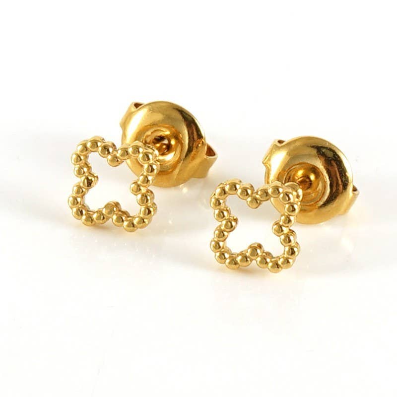 18k Stainless Steel Tarnish Free Waterproof Studs | Clover