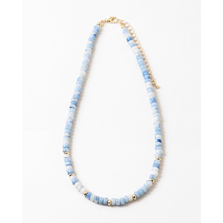 Blue Lace Beaded Necklace