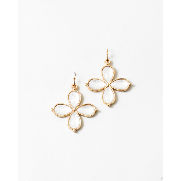 WHITE FLORAL EARRING