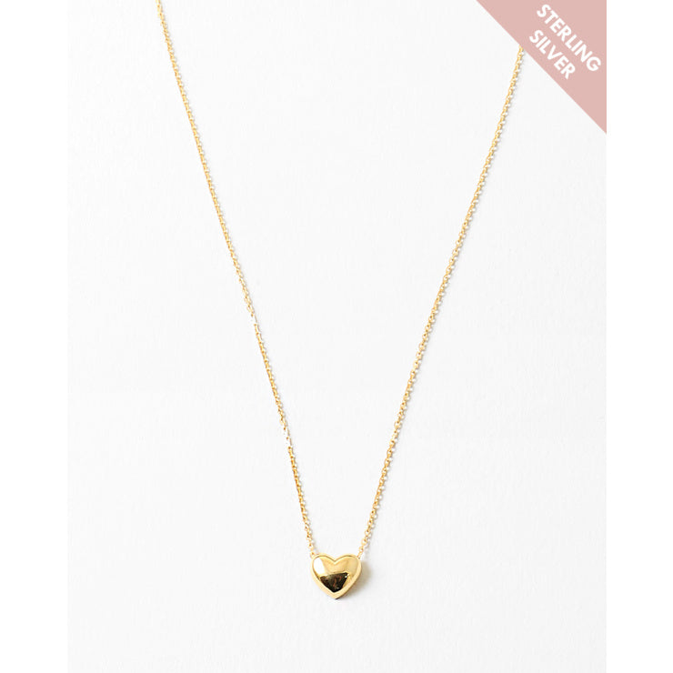 Poppy Heart Sterling Silver Necklace