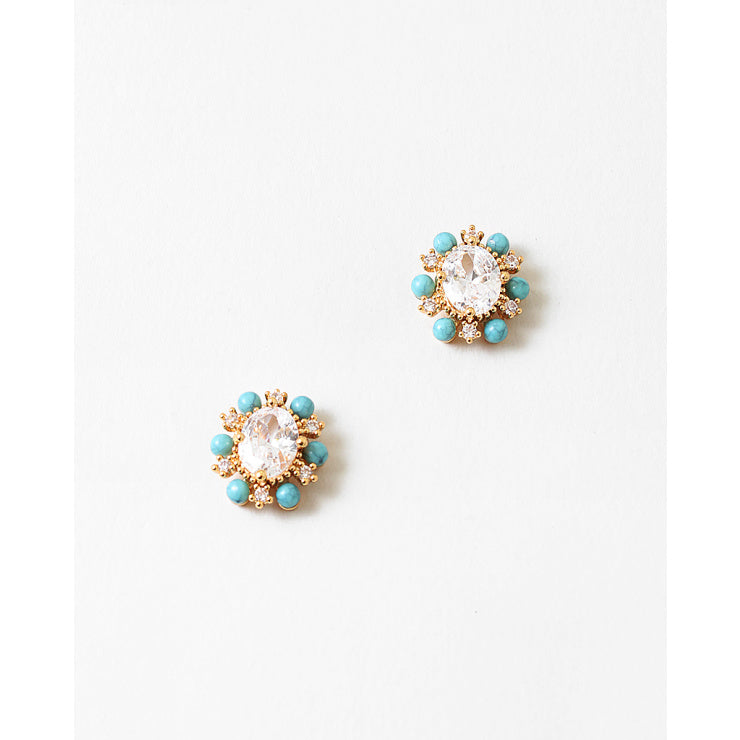 GOLD DIPPED TURQ STUD
