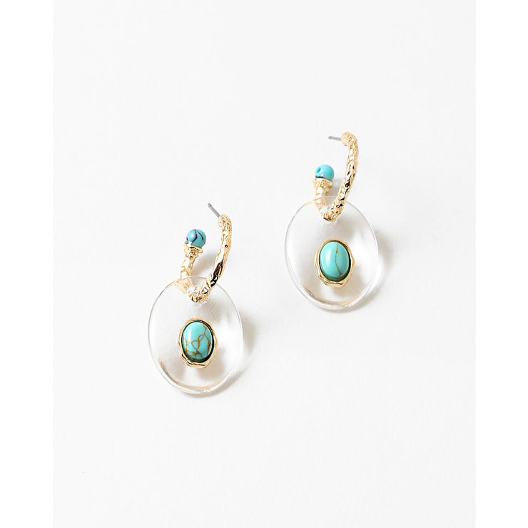 Lucite & Turquoise Statement Earrings