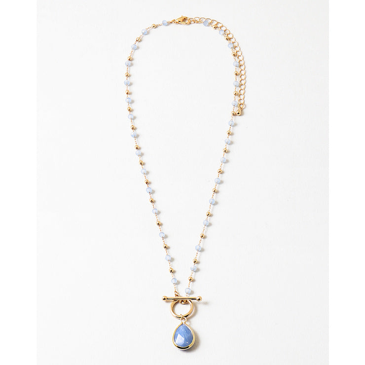 Blue Lace Toggle Chain Necklace