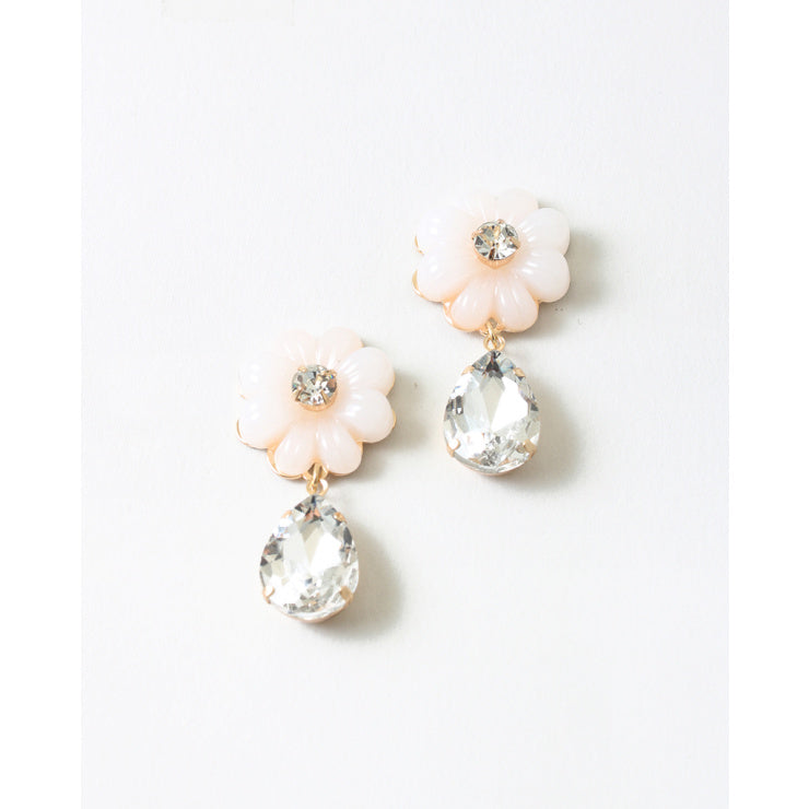 Ivory Floral Drop Earring