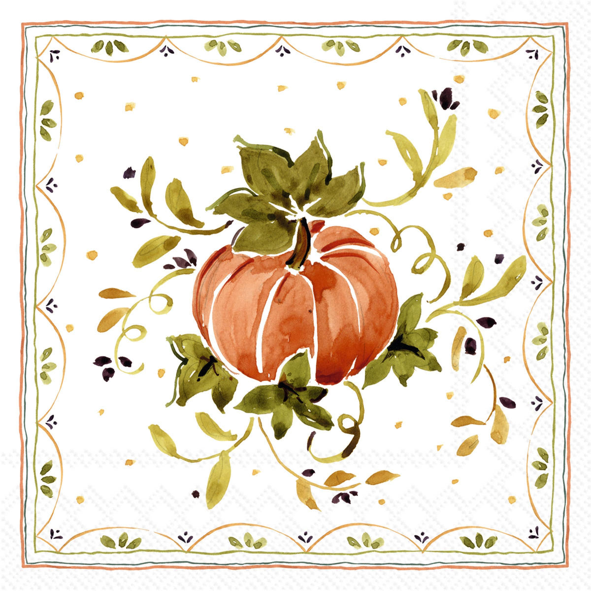 Pumpkins w/ Ornaments Cocktail Napkins