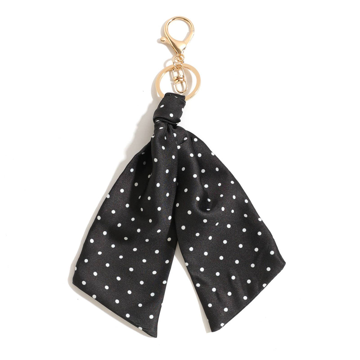Classic Polka Dot Keychain and Bag Charm: Black / M