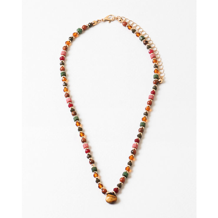 Delicate Brown Beaded Necklace