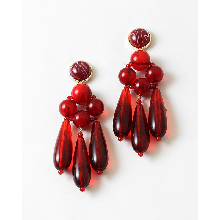 Burgundy Falls Earring