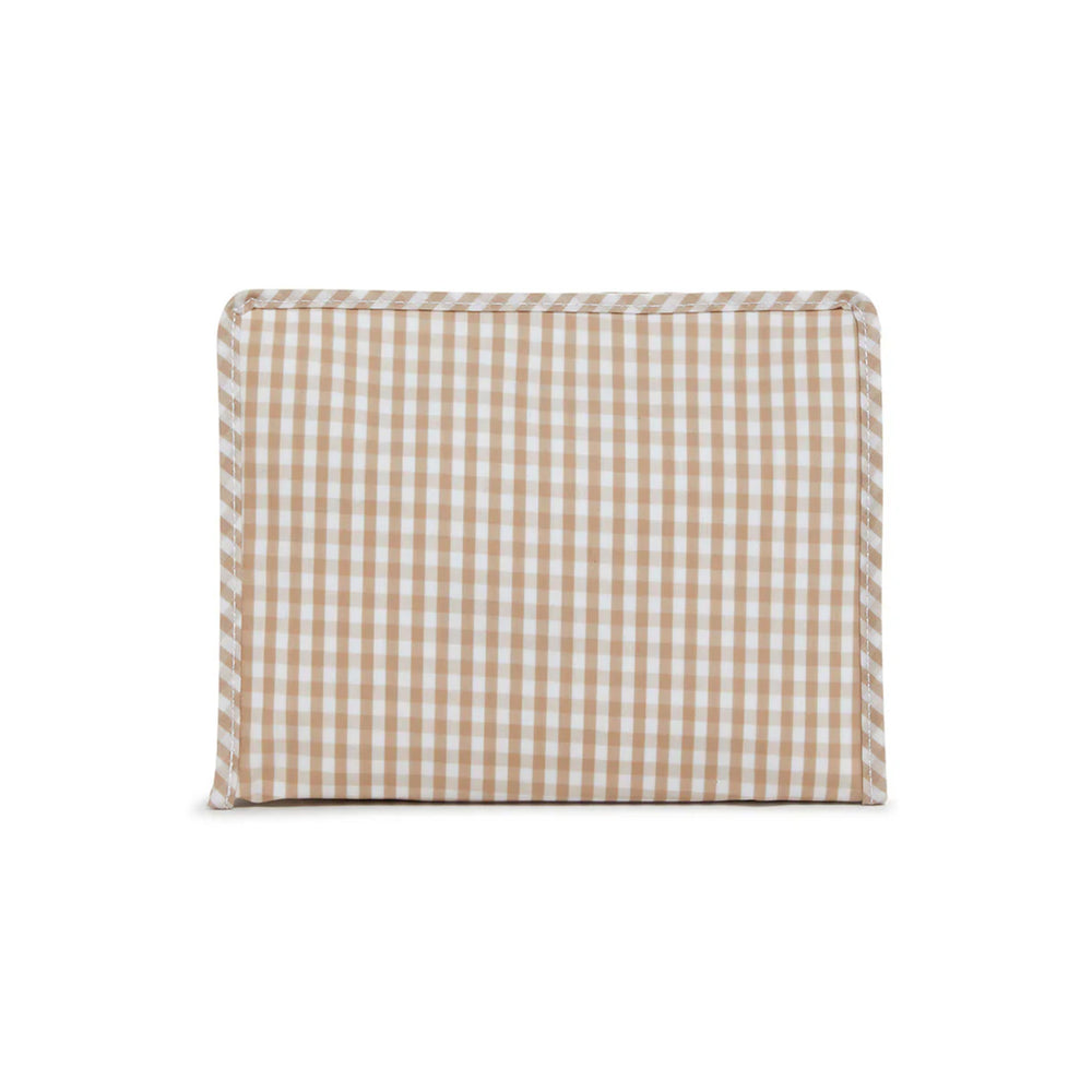 Roadie Large Zip Pouch - Gingham New Khaki 3