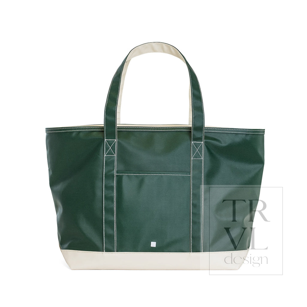 MAXI TOTE - COATED CANVAS TWO TONE HERITAGE GREEN