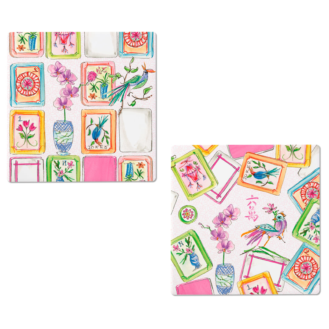 Mahjong Pink Coasters