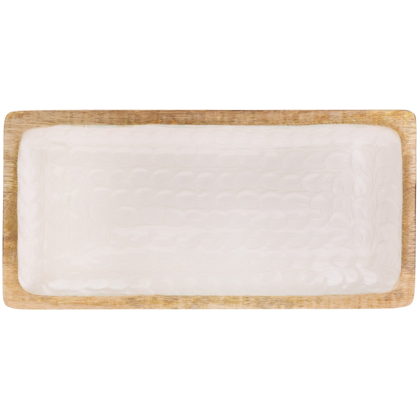 Mother Of Pearl Wood Rectangle Tray Large