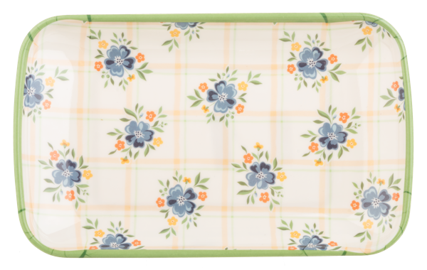 Patterned Rectangle Garden Tidbit Plates- Plate 1