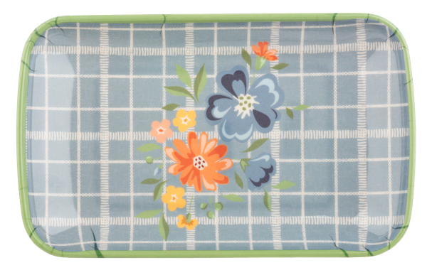 Patterned Rectangle Garden Tidbit Plates- Plate 2