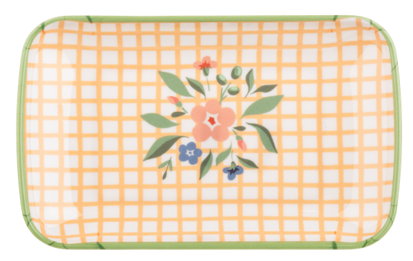 Patterned Rectangle Garden Tidbit Plates- Plate 3