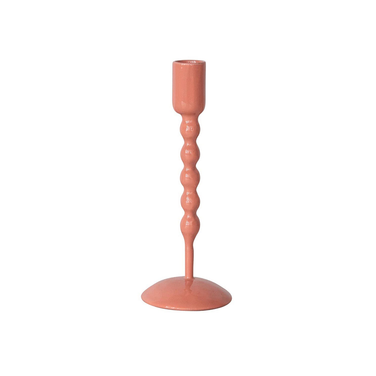 Pink Enameled Candle Holder