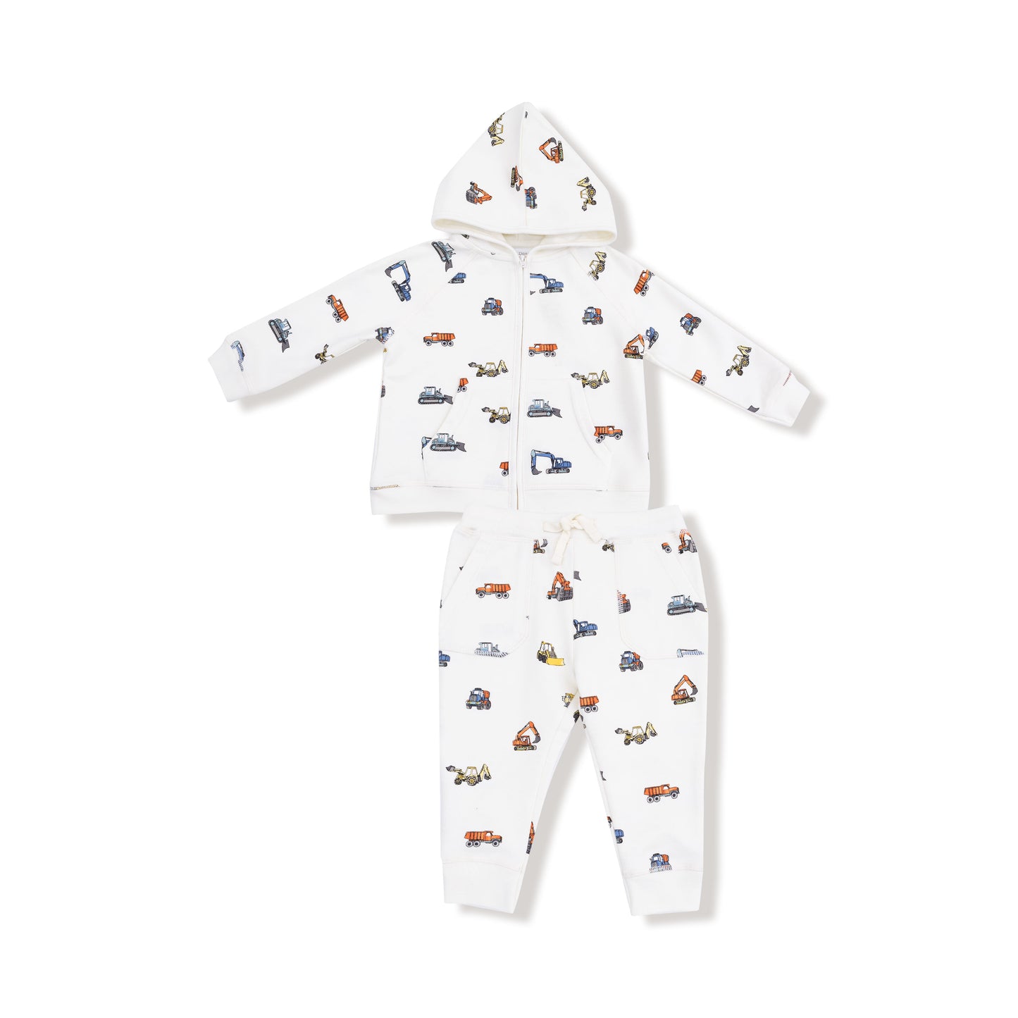 Construction Vehicles - French Terry -Hoodie And Jogger Pant