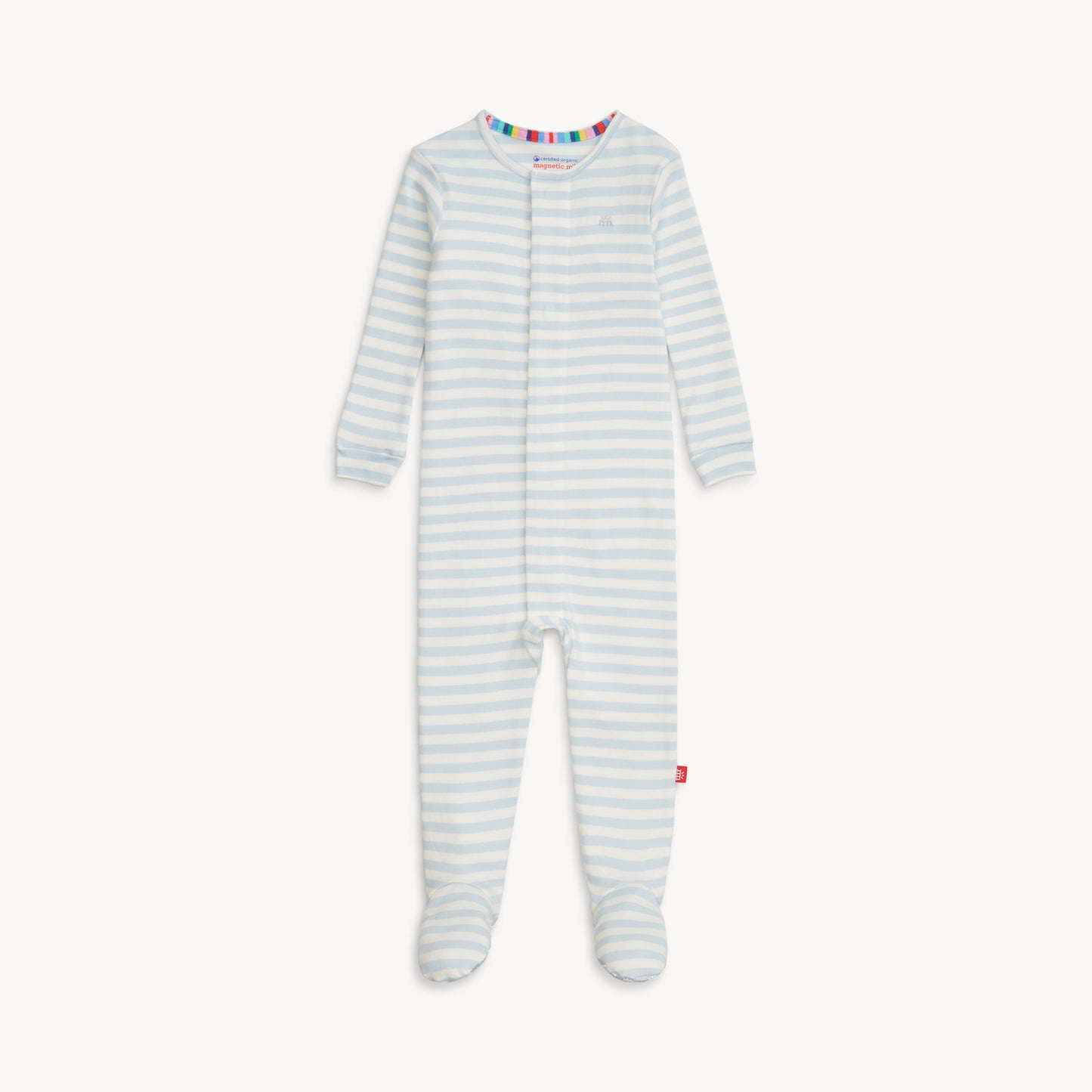 Blue Stripe Organic Cotton Footie
