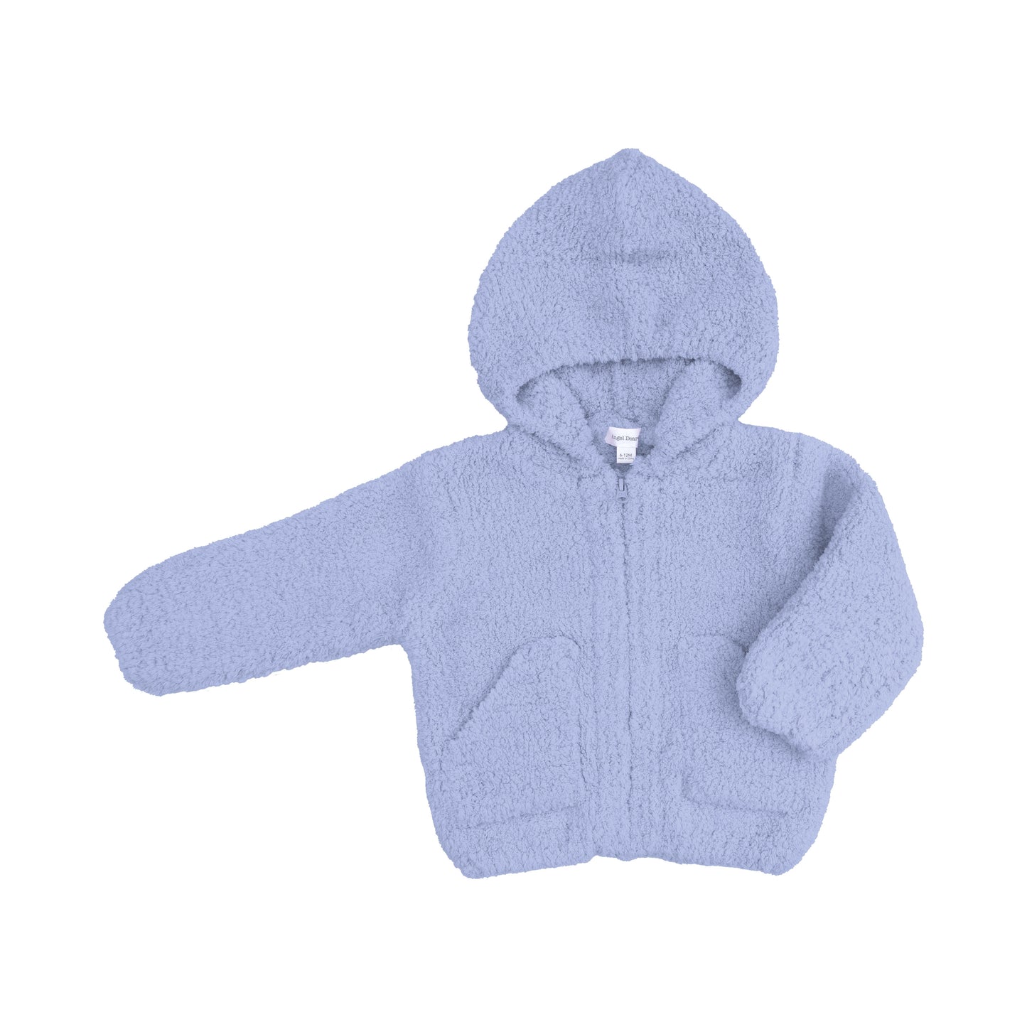 Chenille Hooded Jacket in Dusty Blue