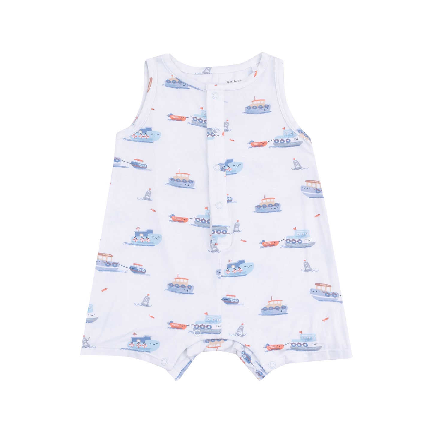Bubbly Tugboats Sleeveless Shortie Romper