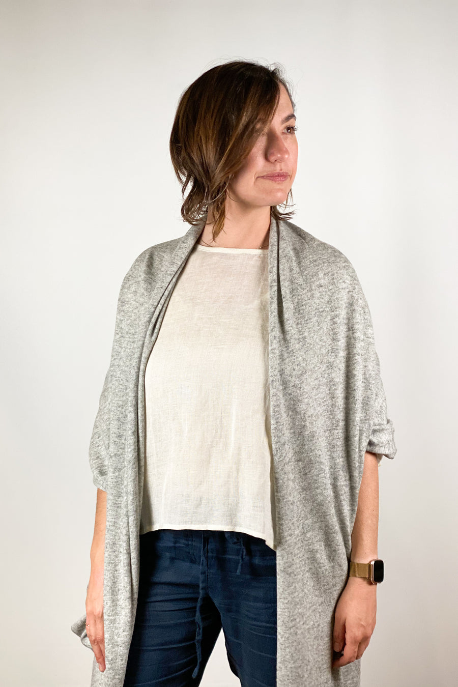Cashmere Scarf / Wrap - Silver Grey