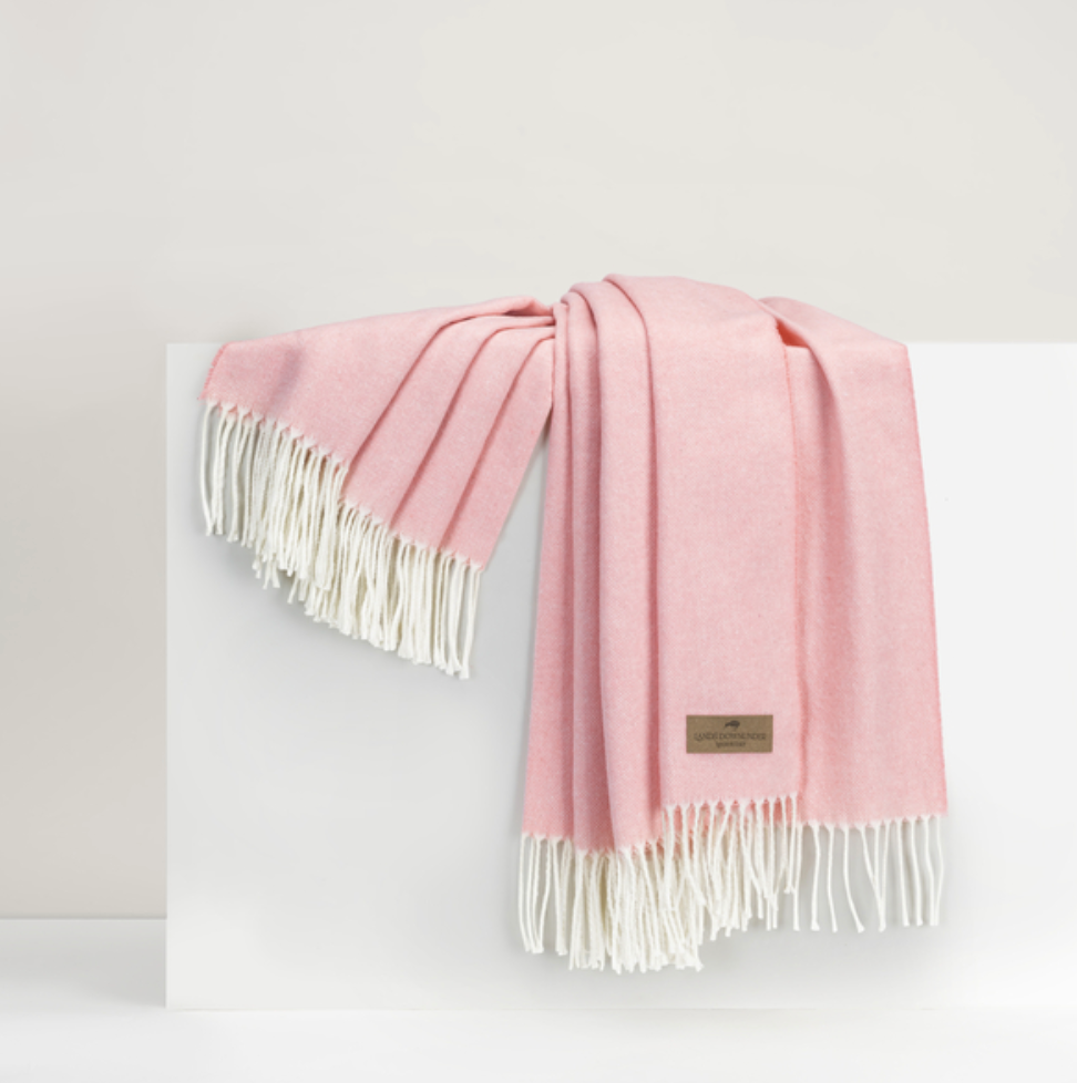 Blush Italian Herringbone Throw
