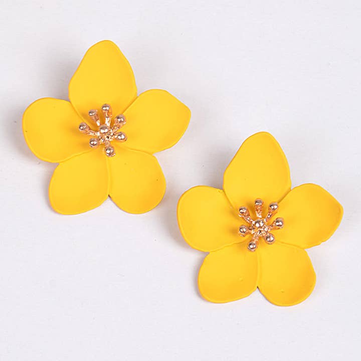 Forsythia Stud & Climber Earrings: Mustard