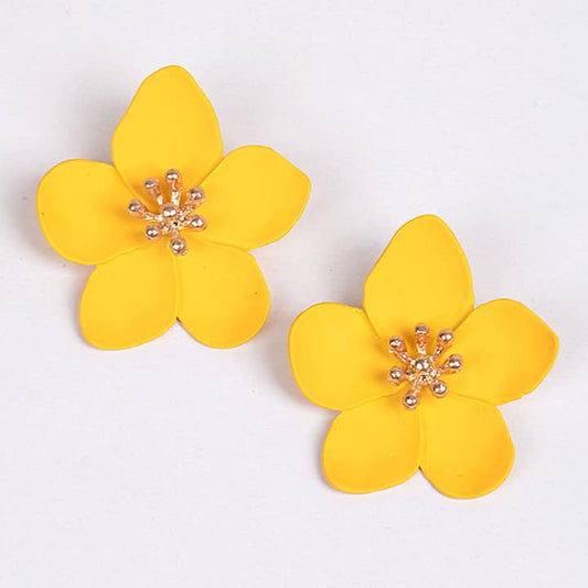 Forsythia Stud & Climber Earrings: Mustard