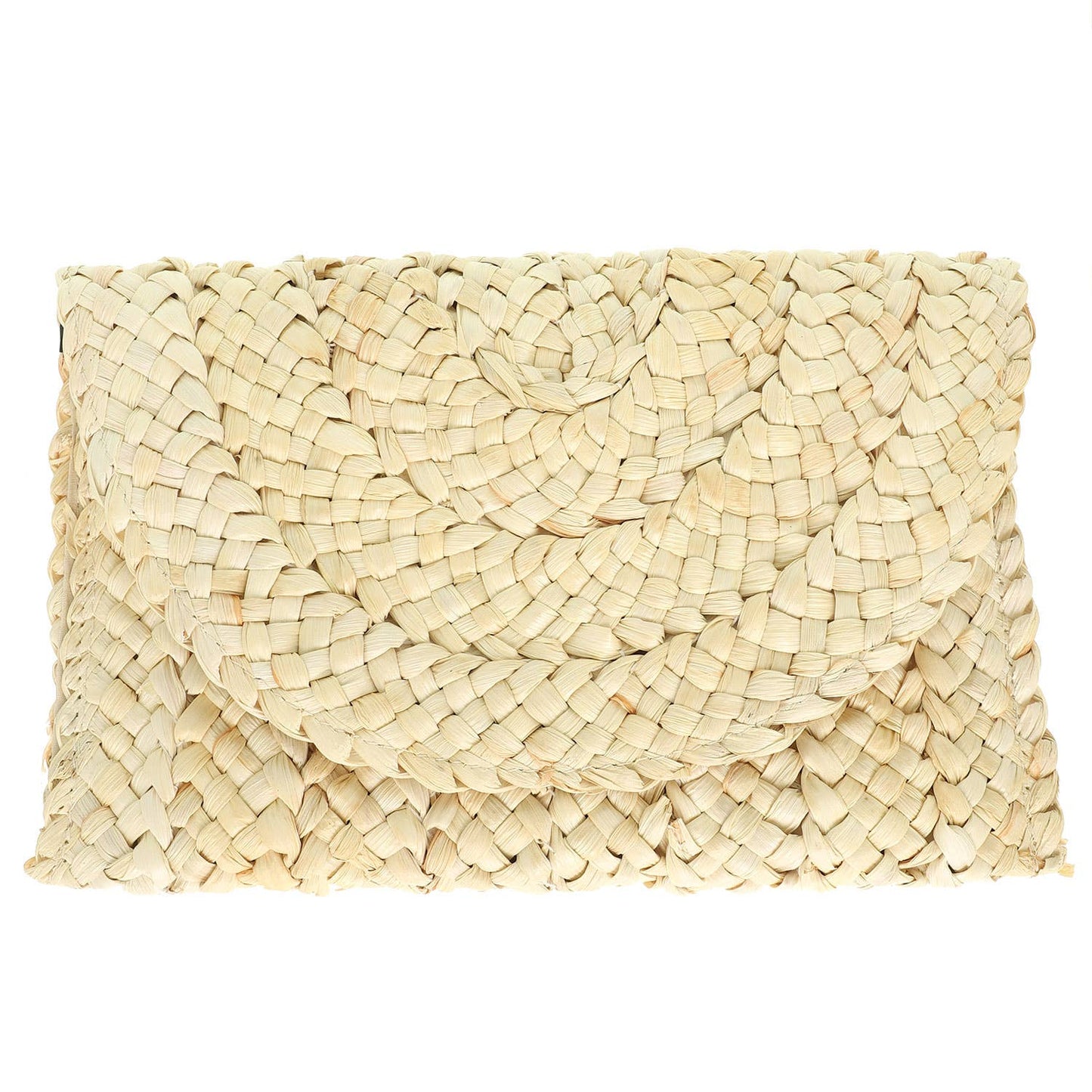 Straw Woven Raffia Clutch Handbag: Ivory