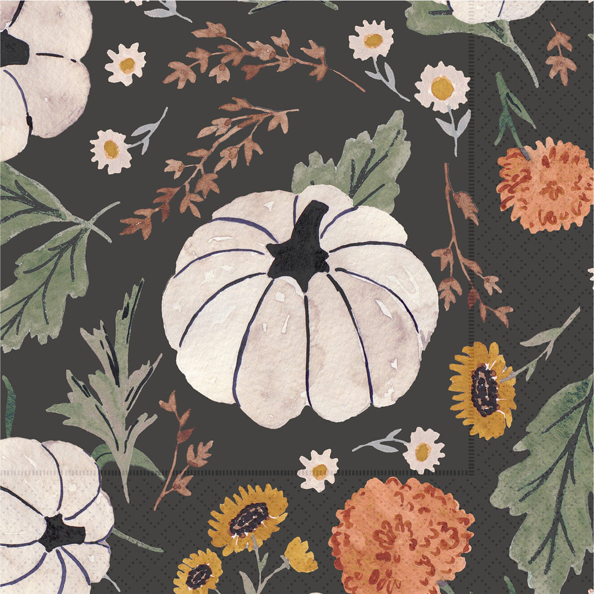 Floral Pumpkin Spread Cocktail Napkins
