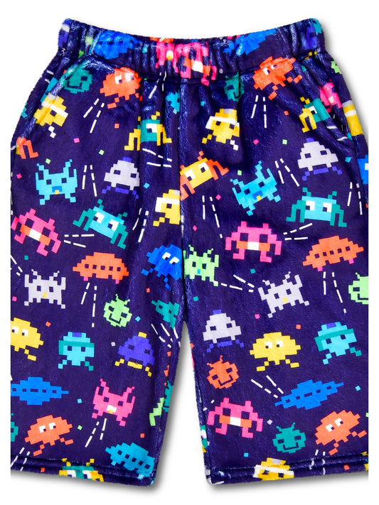 Space Gamer Plush Board Shorts (Medium (10-12))