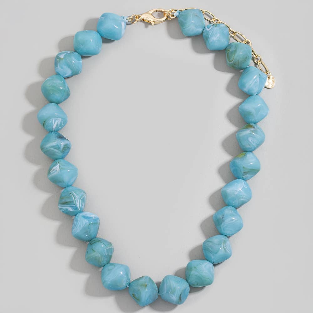 Irregular Marble Resin Beaded Necklace: TE