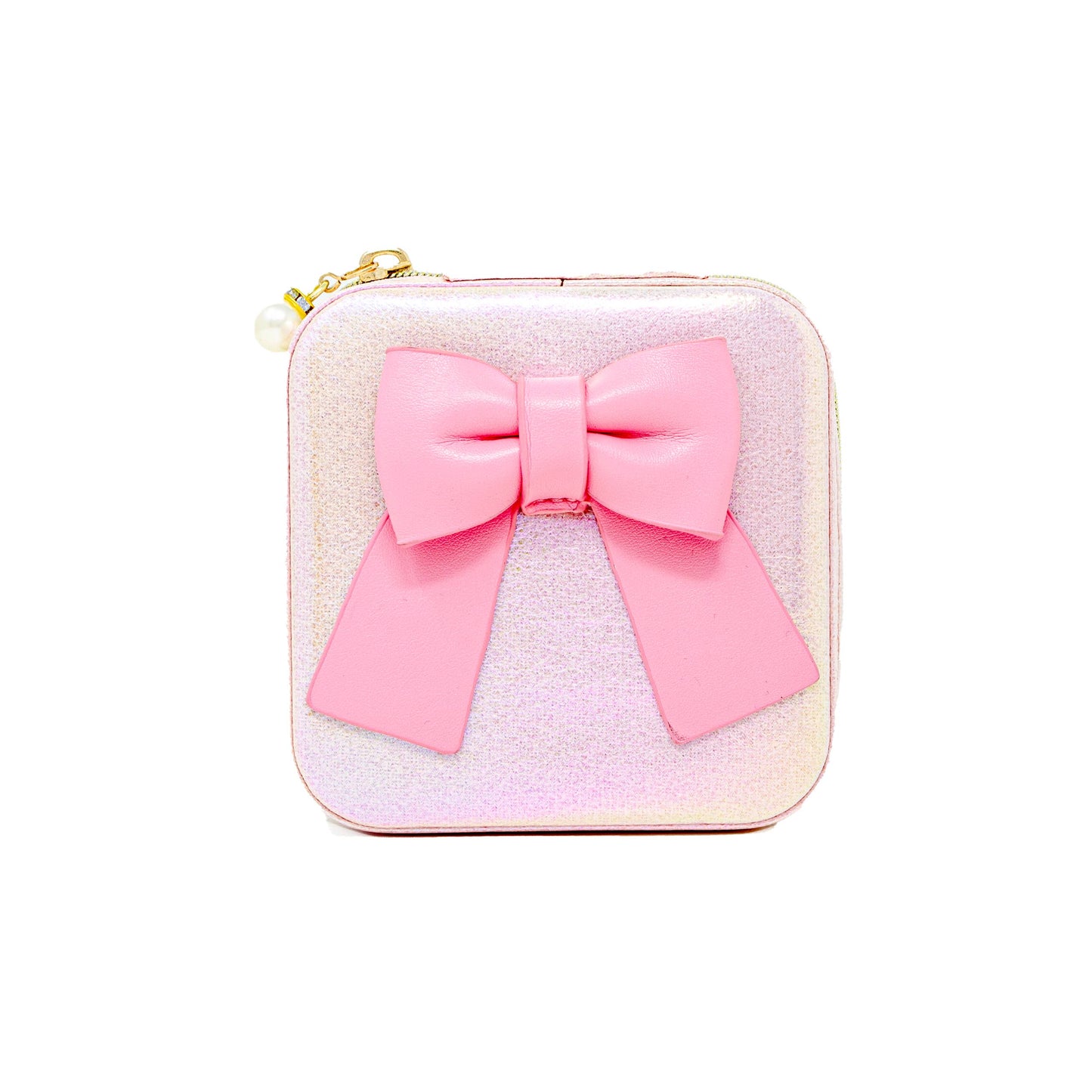 Shiny Jumbo Bow Jewelry Box: Pink