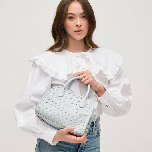 Kristie Woven Crossbody: Ice Blue