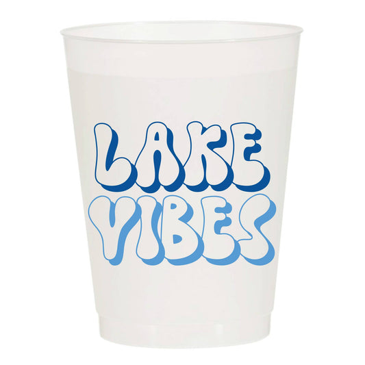 Lake Vibes Vintage Style Frosted Cups: Pack of 6