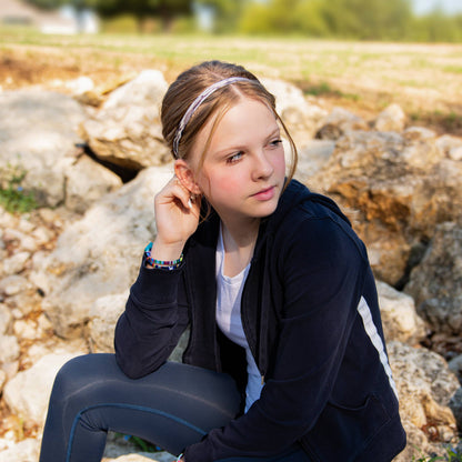 No Slip Elastic Thin Sports Headbands for Girls  Space Tie Dye