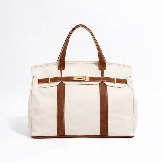 Handmade Premium Cotton Canvas Boat Bag: Brown