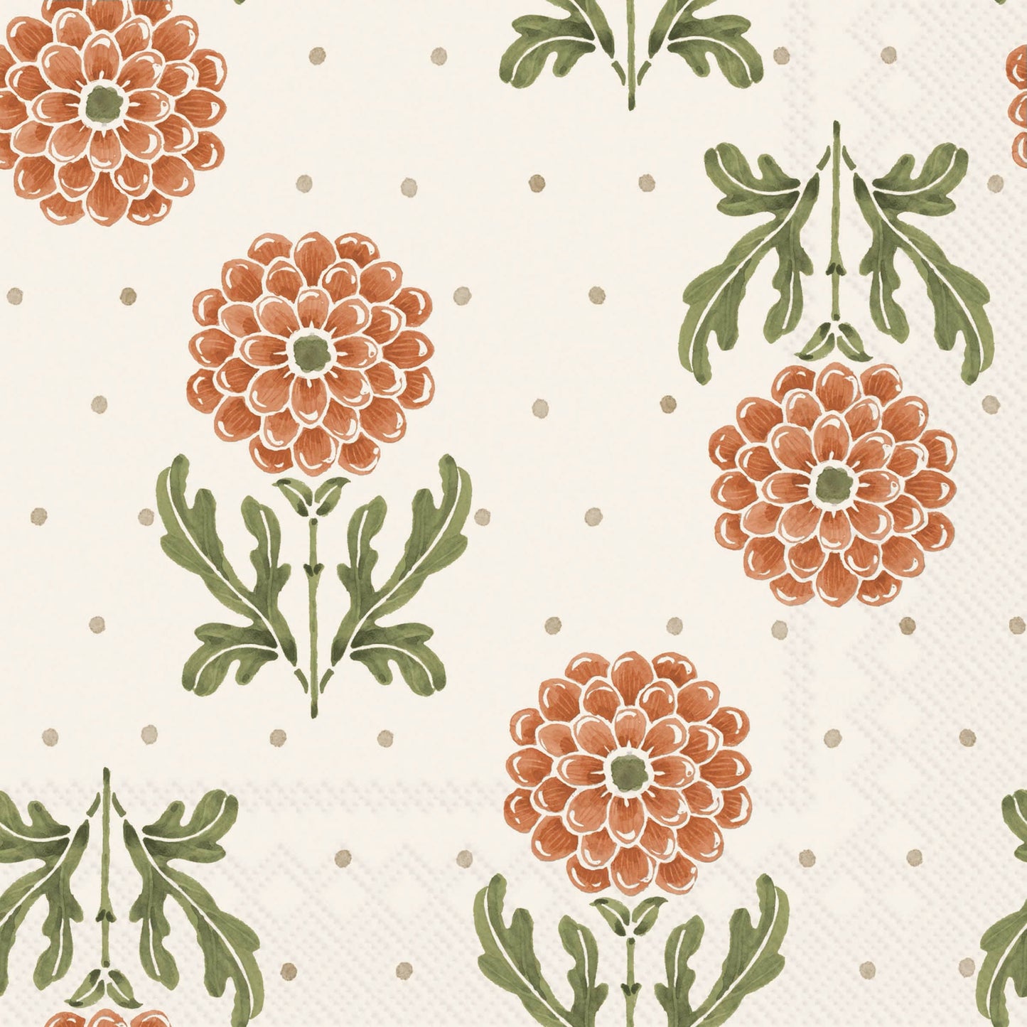 Simple Flower Orange Cocktail Napkins
