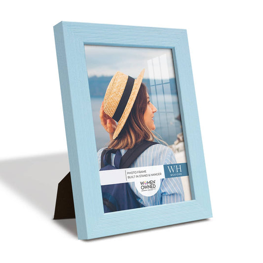 Photo Frame, Real Wood with Texture, Powder Blue: 4 x 6