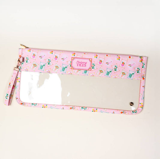 Mahjong Tile Keeper Pouch–It's Mahj Time Pink
