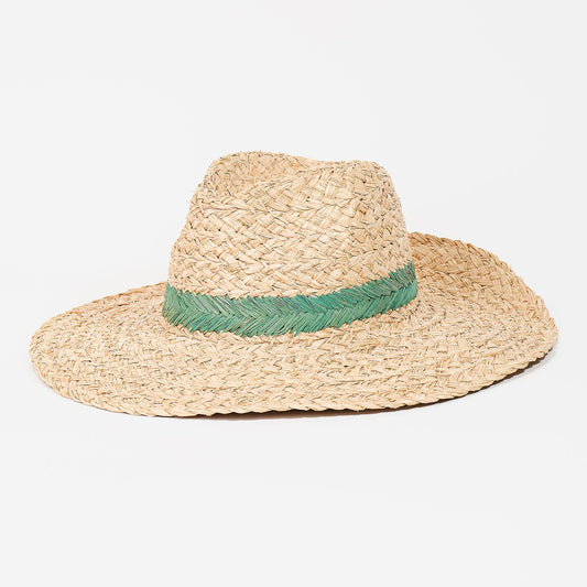Braided Leaf Strap Straw Hat: SA