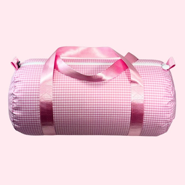 Wipeable Pink Gingham Medium Duffel