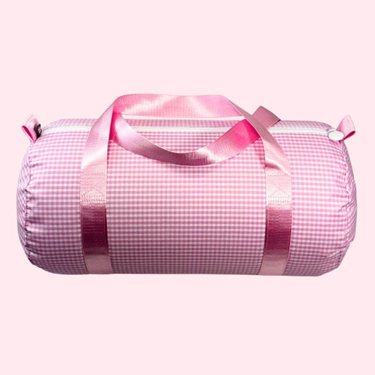 Wipeable Pink Gingham Medium Duffel