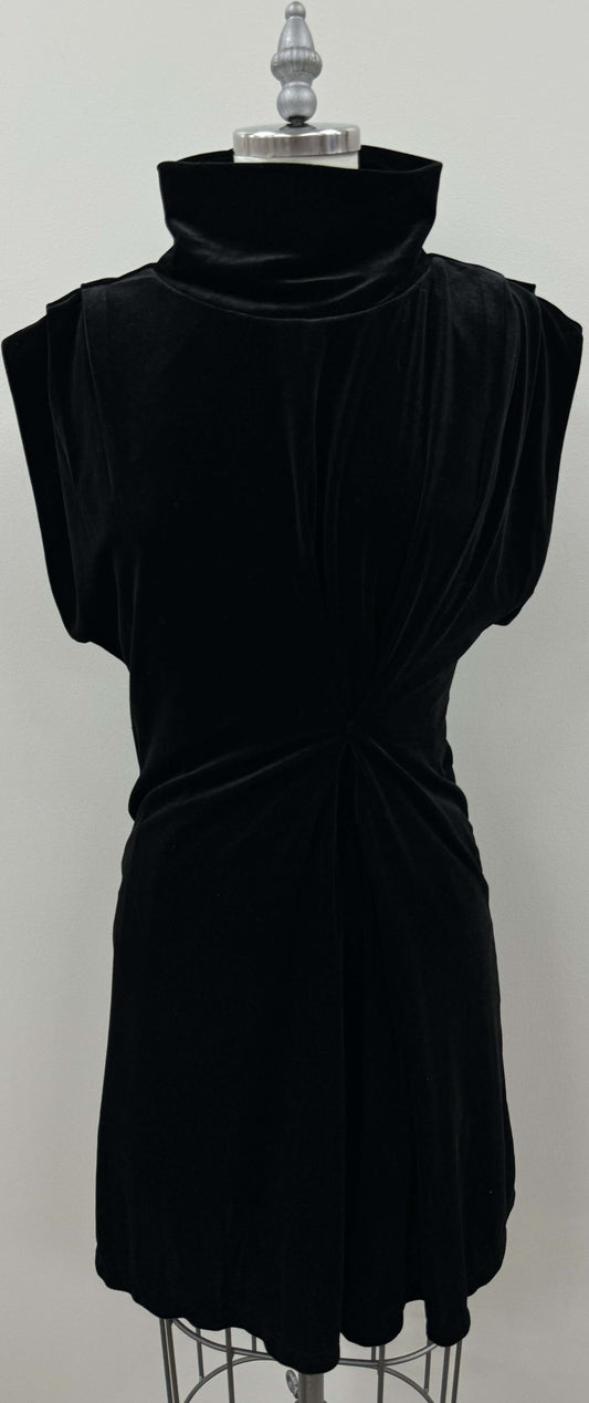 Velvet Midi Dress in Black