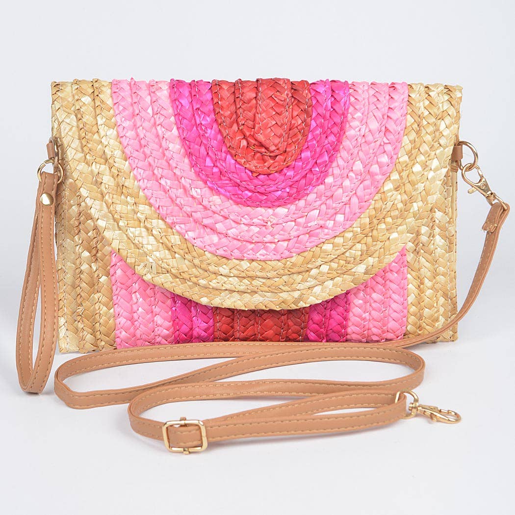 Straw Colorful Envelope Clutch: FU